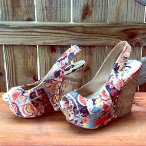 G by Guess Multicolor Patterned Wedges